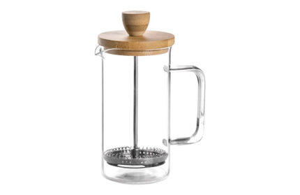CAFETERA EMBOLO CRISTAL MADERA