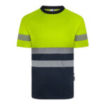 CAMISETA ALTA VISIBILIDAD CINTA SEGMENTADA NAVY / AMARILLO FLUOR