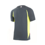 CAMISETA TECNICA POLIESTER GRIS / AMARILLO FLUOR - TALLA XXL