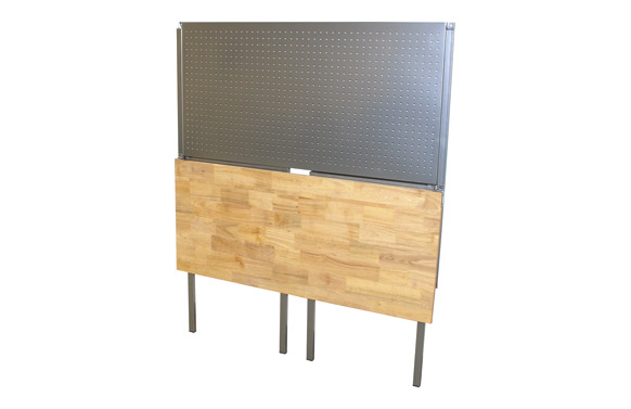 126_68e3b40514740 BANCO TRABAJO METALICO SOBRE MADERA MURAL PLEGABLE - 120 X 87 X 55 CM ABIERTO - Imagen 2