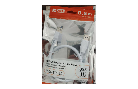 126_68e52a0280195 CABLE USB A/ USB A MACHO/HEMBRA 0,5M BLANCO - Imagen 3