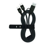 CARGADOR TIPO C+A DOBLE CABLE TIPO C 3A - 60W 1,2M NEGRO