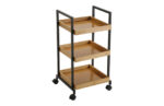 CARRO MULTIUSOS 3 ESTANTERIAS - BAMBU 37,5 X 34 X 70 CM
