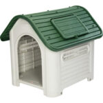 CASETA PARA PERRO DE RESINA BEIGE/VERDE DAKOTA - 72X87XH75 CM