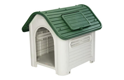 CASETA PARA PERRO DE RESINA BEIGE/VERDE DAKOTA - 72X87XH75 CM