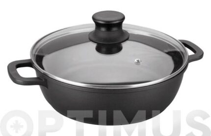 CAZUELA BAJA ALUMINIO FUNDIDO CON TAPA