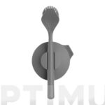 CEPILLO FREGAPLATOS CON SOPORTE DE VENTOSA - GRIS OSCURO