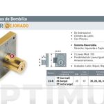 CERRADURA 23R/25MM SOBREPONER MUEBLE BOMBILLO 16 MM - LATONADA