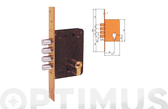 126_68e6467f3fc96 CERRADURA SEGURIDAD LATON LLAVE SOLA - 701B/50-DS15/70D - Imagen 1