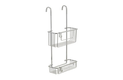 CESTO DUCHA DOBLE CON COLGADOR PARA GRIFO - 28 X 13,5 X 60 CM ALUMINIO