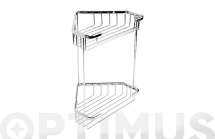 CESTO DUCHA DOBLE RINCONERA - 17,5 X 17,5 X 26,5 CM ALUMINIO