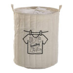 CESTO ROPA DECORADO - BLANCO Ø 40 X 54CM