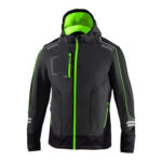 CHAQUETA TECH SOFTSHELL GRIS / VERDE FLUOR