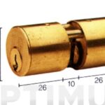 CILINDRO 2000 LATON REDONDO Ø28MM - 31-31 LATON, 3 LLAVES