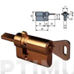 CILINDRO 542 PARA POMO 1561, DOBLE LEVA 14 MM - 35,5-14,5 LATON, 3 LLAVES