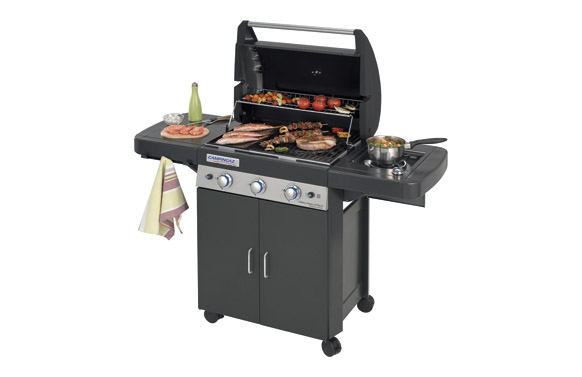 126_68e96aa72cbb7 BARBACOA A GAS 3 QUEMADORES + HORNILLO PLUS DARK - 9.600 + 2.300 W - Imagen 1