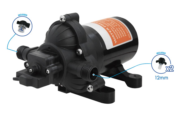 CW200_ficha BOMBA DE PRESIÓN AGUAS LIMPIAS 12V - 700 L/H - Imagen 1