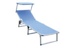 CAMA PLAYA CON PARASOL - ALUMINIO FIBRELINE AZUL