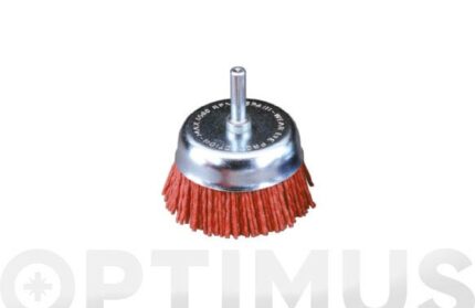 CEPILLO TAZA NILON ABRASLON ROJO ESPIGA 6 MM