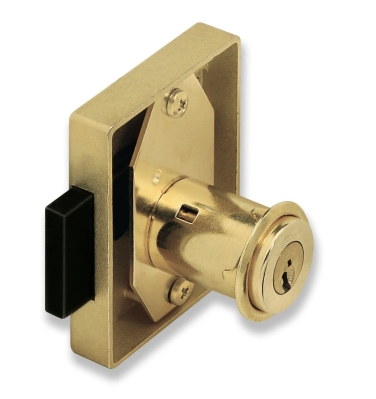 126_68ec082dc5a38 CERRADURA 23R/35MM SOBREPONER MUEBLE BOMBILLO 25MM - LATONADA - Imagen 1