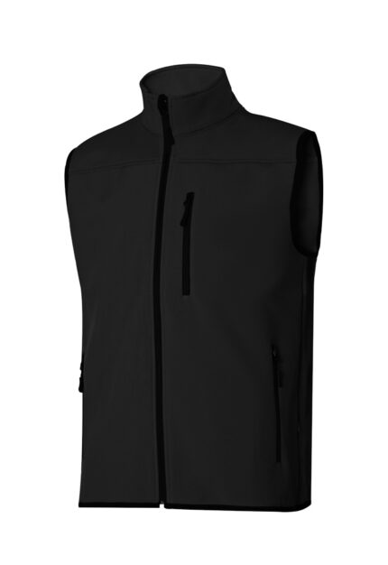 CHALECO SOFTSHELL CON FORRO POLAR NEGRO - TALLA L
