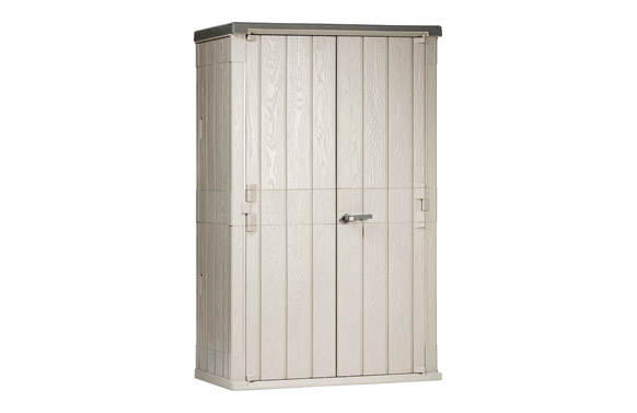 126_68ec0a535d6e5 COBERTIZO RESINA STORA WAY 1670 L ALTO - 130 X 75,6 X 206,2H TAUPE/ANTRACITA - Imagen 1