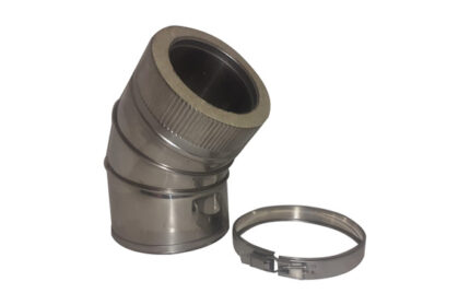 CODO ESTUFA PELLET PARED DOBLE INOX 316L - Ø80 MM 45º