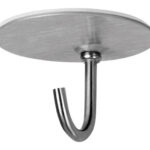 COLGADOR ADHESIVO 1 GANCHO ACERO INOXIDABLE VERTICAL - 2 UNIDADES