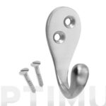 COLGADOR CON TORNILLOS 1 GANCHO LATON