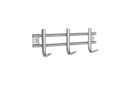 COLGADOR CON TORNILLOS 3 GANCHOS ACERO INOXIDABLE