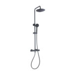 COLUMNA DE DUCHA CORAL TERMOSTATICA - NEGRO CON ROCIADOR REDONDO