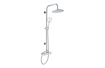 COLUMNA DE DUCHA EXTENSIBLE ROCIADOR REDONDO - GRIFO MONOMANDO 1 POSICIÓN
