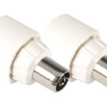 CONECTORES ANTENA TV MACHO-HEMBRA RECTO BLANCO 4316 2PZ