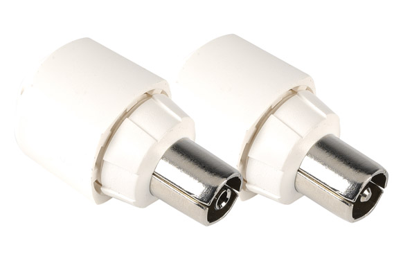 126_68ee4242caa0c CONECTORES ANTENA TV MACHO-HEMBRA RECTO BLANCO 4316 2PZ - Imagen 1