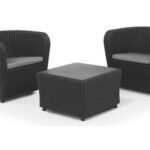 CONJUNTO RATAN RESINA 2 SILLONES+MESA - SET NOVA TETE A TETE GRAFITO