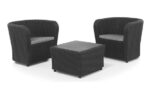 CONJUNTO RATAN RESINA 2 SILLONES+MESA - SET NOVA TETE A TETE GRAFITO