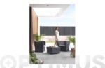 CONJUNTO RATAN RESINA 2 SILLONES+MESA - SET NOVA TETE A TETE GRAFITO - Imagen 2