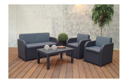 CONJUNTO RATAN RESINA ANTRACITA