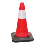 CONO SEÑALIZACIÓN BANDA REFLECTANTE 50CM - POLIETILENO-CAUCHO