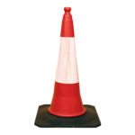 CONO SEÑALIZACIÓN BANDA REFLECTANTE 75CM - POLIETILENO-CAUCHO