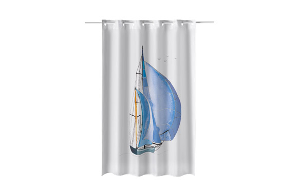 126_68f14eb118e21 CORTINA BAÑO ESTAMPADO VELERO - 180 X 200 CM POLIESTER - Imagen 1