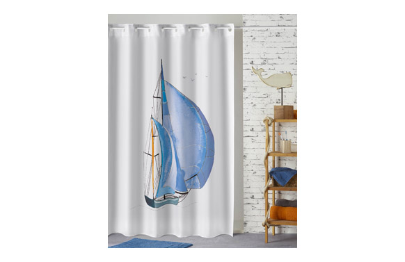 126_68f14eb16adb6 CORTINA BAÑO ESTAMPADO VELERO - 180 X 200 CM POLIESTER - Imagen 2