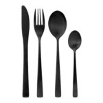 CUBERTERIA 16 PIEZAS - COLOR NEGRO (CAJA REGALO)