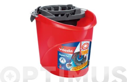 CUBO CON ESCURRIDOR 10 L SUPERFACIL - ROJO