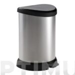 CUBO PEDAL DECORADO METAL PLATA