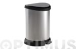 CUBO PEDAL DECORADO METAL PLATA