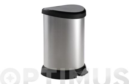 CUBO PEDAL DECORADO METAL PLATA