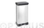 CUBO PEDAL DECORADO METAL PLATA - Imagen 2