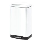 CUBO PEDAL RECTANGULAR METALICO BLANCO