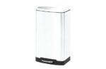 CUBO PEDAL RECTANGULAR METALICO BLANCO